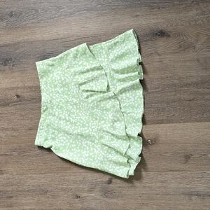 Green Floral Women's Skirt